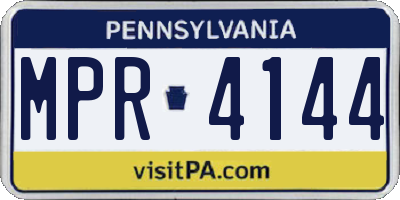 PA license plate MPR4144