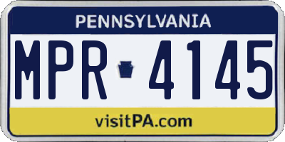 PA license plate MPR4145