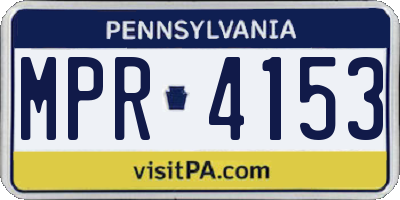 PA license plate MPR4153