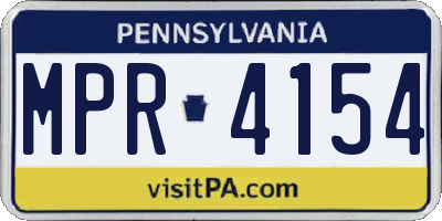 PA license plate MPR4154