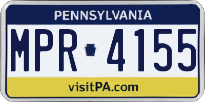 PA license plate MPR4155