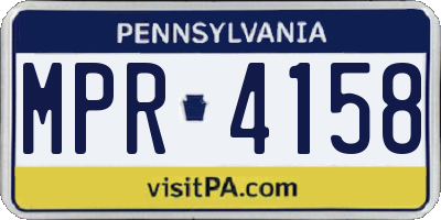 PA license plate MPR4158