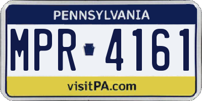 PA license plate MPR4161