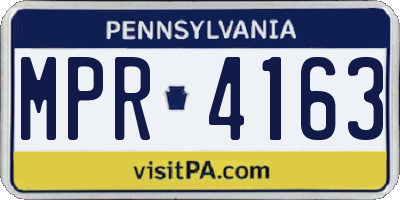 PA license plate MPR4163