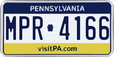 PA license plate MPR4166