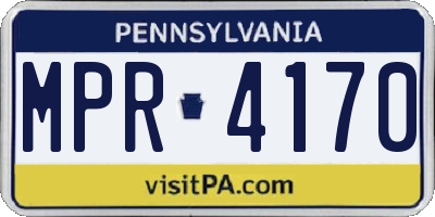 PA license plate MPR4170