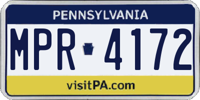 PA license plate MPR4172