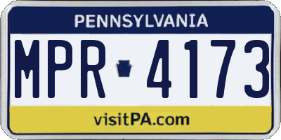PA license plate MPR4173