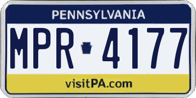 PA license plate MPR4177