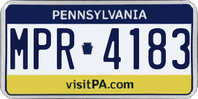 PA license plate MPR4183