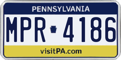 PA license plate MPR4186