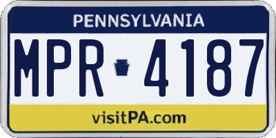 PA license plate MPR4187