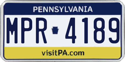 PA license plate MPR4189