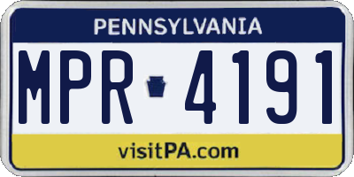 PA license plate MPR4191