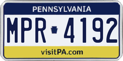 PA license plate MPR4192