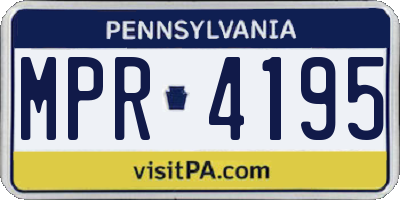 PA license plate MPR4195