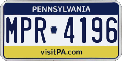 PA license plate MPR4196