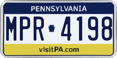 PA license plate MPR4198