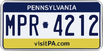 PA license plate MPR4212
