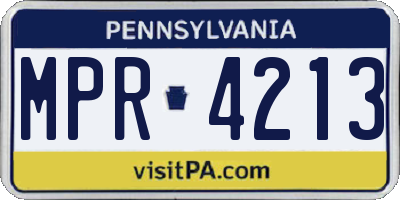 PA license plate MPR4213