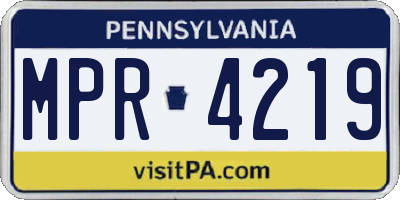 PA license plate MPR4219