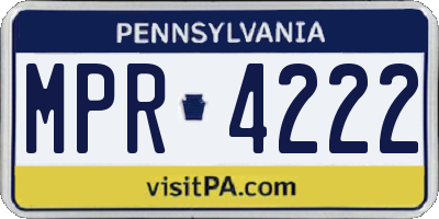 PA license plate MPR4222