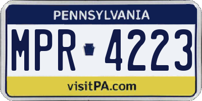 PA license plate MPR4223