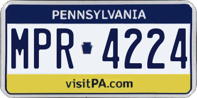 PA license plate MPR4224