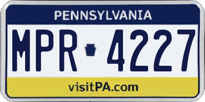 PA license plate MPR4227