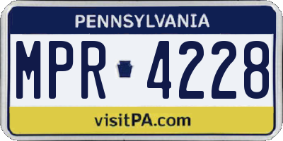 PA license plate MPR4228