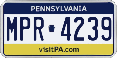 PA license plate MPR4239