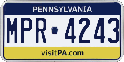 PA license plate MPR4243