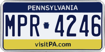 PA license plate MPR4246