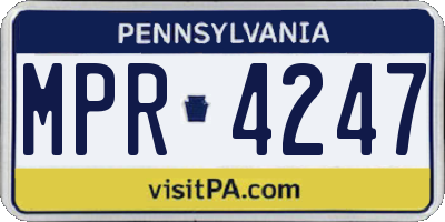 PA license plate MPR4247