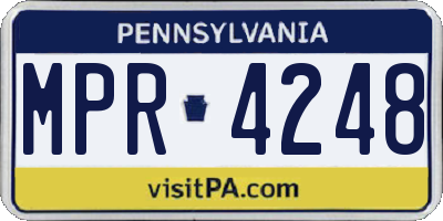 PA license plate MPR4248