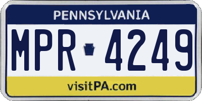 PA license plate MPR4249