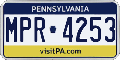 PA license plate MPR4253