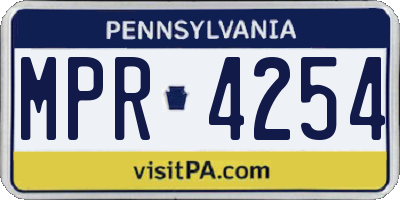 PA license plate MPR4254
