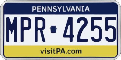 PA license plate MPR4255