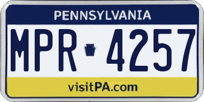 PA license plate MPR4257
