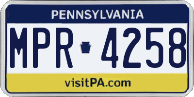 PA license plate MPR4258