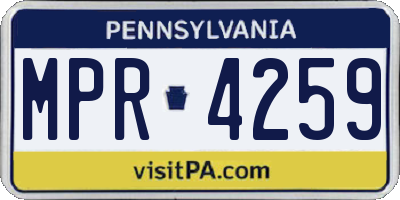 PA license plate MPR4259