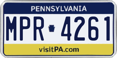 PA license plate MPR4261