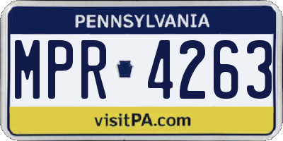 PA license plate MPR4263