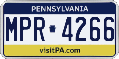 PA license plate MPR4266