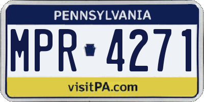 PA license plate MPR4271
