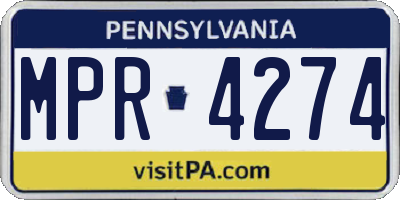 PA license plate MPR4274