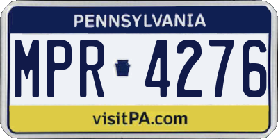 PA license plate MPR4276