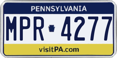 PA license plate MPR4277