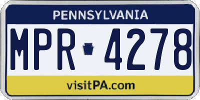 PA license plate MPR4278